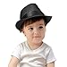 Kids Summer Fedora Hat Classic Vintage Panama Short Brim Straw Fedora Hat Black