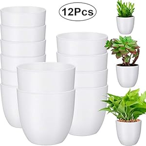 Comprar Macetas de Flores de Plástico Blancas Juego de 12 Macetas de