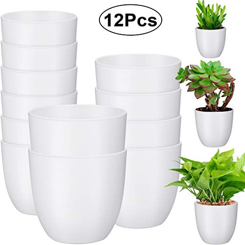Comprar Macetas de Flores de Plástico Blancas Juego de 12 Macetas de