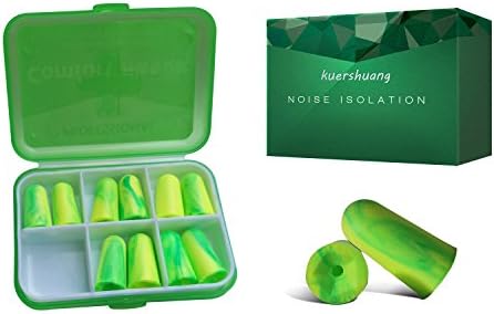 Kuershuang Ear Plugs 37dB SNR,Reusable and Soft Noise Canceling Earplugs for Sleep Noise Cancelling, Snoring, Flights, Shooting - 6 Pairs
