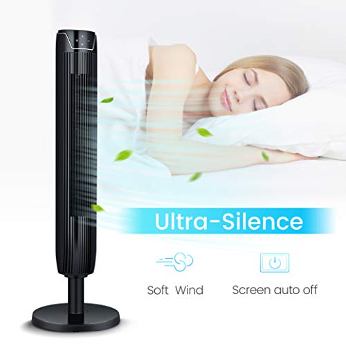 Tower Fan, 42 Inch Portable Oscillating Quiet Cooling Fan with Remote