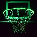 GlowCity LED Basketball Hoop Lights – Glow-in-The-Dark Rim Lights Full Size – Super-Bright to Play Longer Outdoors, Ideal for Kids, Adults, Parties and Training (Green)