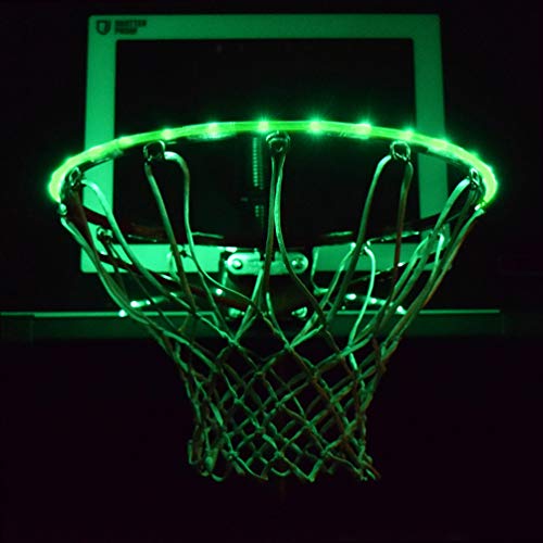 GlowCity LED Basketball Hoop Lights - Glow-in-The-Dark Rim Lights Full Size - Super-Bright to Play Longer Outdoors, Ideal for Kids, Adults, Parties and Training (Green)