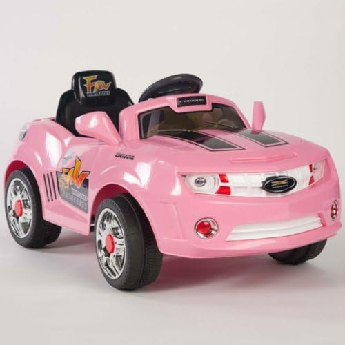 Kids Pink Camaro Style Ride On RC Car Remote Control Electric Power Wheels MP3