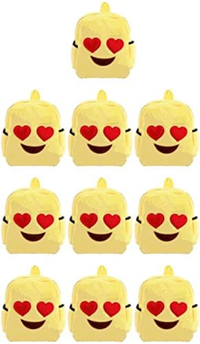 Soft Emojicon Smily Plush Toy Backpack (Emojicon Heart Eyes) set of 10