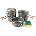 EZOWare Camping Cookware Mess Kit 5 Piece, Lightweight Aluminum Cookware Cooking Pan Pot Set for Outdoor Backpacking Camping Hiking Picnic
