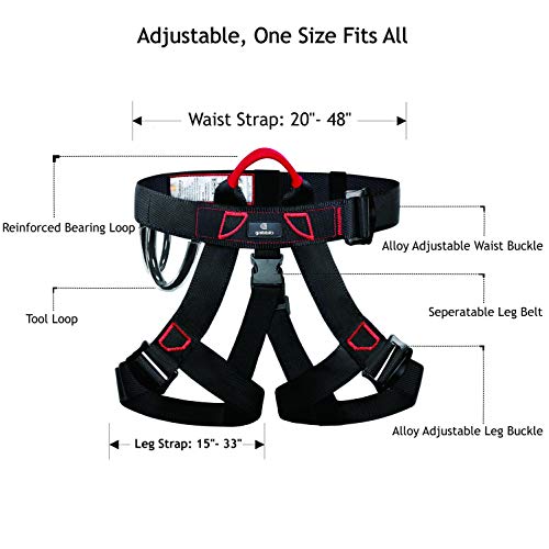 Gabbro Climbing Harness, Thickened Wider Safety Harness to Protect Waist, Safety Gear Climbing Rope for Fall Protection, Harness for Work at Height Fire Rescuing (Harness)