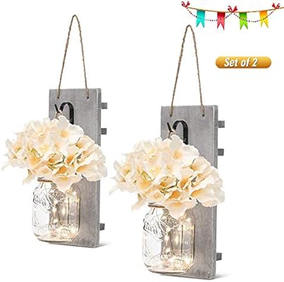 Fjx Mason Jar Sconce Decoracion De Pared Rustica Con Luces De