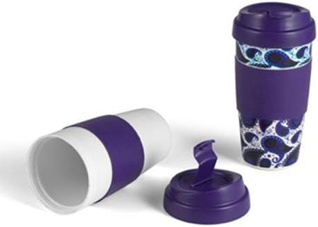 Design for Living Plastic Fliptop Thermal Mug (Set of 2), 16 oz, Purple