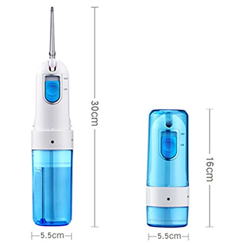 Rechargeable Oral Irrigator with Foldable Nozzles Dental Water Flosser for Braces USB Tooth Cleaner Water Jet Flossing with 5 Replacement Tips