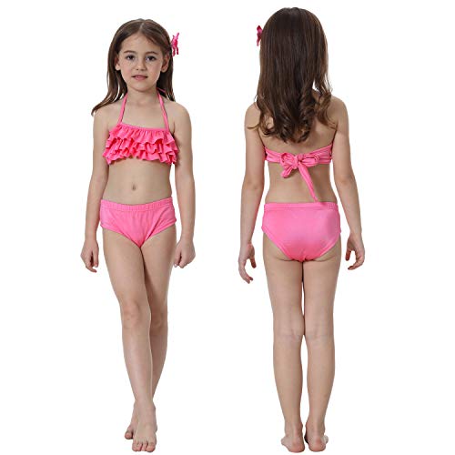 Fishtailfun Mermaid Tails for Swimming with Monofin for Girls, Princess Bikini Set, Mermaid Swimsuit Costume Cosplay