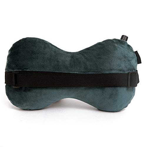 AirComfy Ease Inflatable Travel Pillow with Luxuriously Soft Washable Cover - Ergonomic Neck and Lumbar Support for Prevention of Cervical and Lower Back Pain - Gray