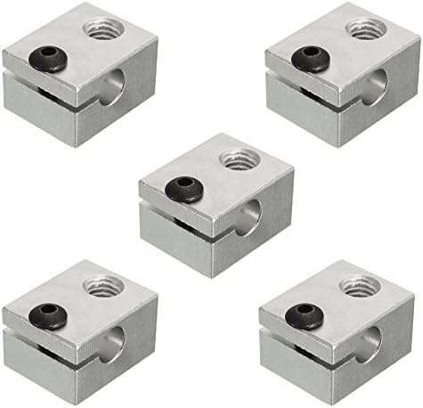Wangdd22 5PCS Aluminium Heater Block Assembly for V6 J-head 3D Printer Makerbot MK7/MK8 Extruder Screw Hole M3 20mm x 16mm x 12mm