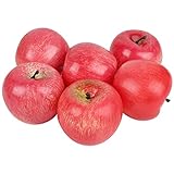 Cllayees Fake Fruit Artificial Apples, Set of 6