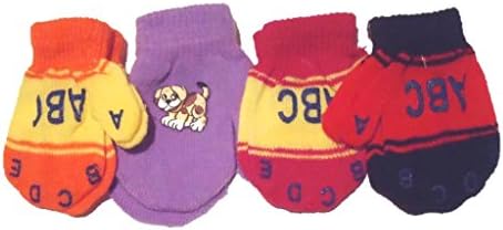 Set of Four Pairs Stretch Magic Mittens for Ages 3-12 Months