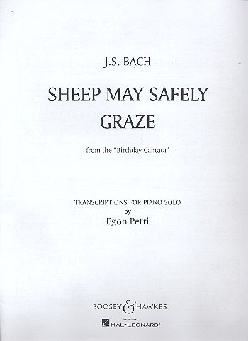 Sheep may safely graze: from the Birthday Cantata BWV 208. piano.
