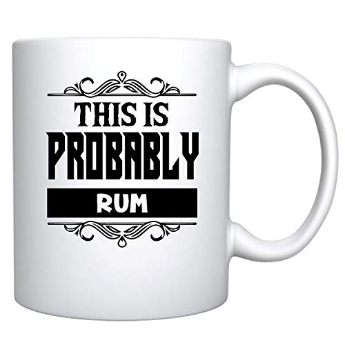 Veracco Keramik-Kaffeetasse mit Aufschrift "This Is Probably Rum", lustiges Geschenk für jemanden, der gerne trinkt, Junggesellenabschied, Gastgeschenk für Trauzeugen, Rum, Keramiktasse – Bild 4