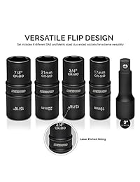 Neiko 02282B Drive   Juego de llaves de vaso de impacto (5 piezas, 1 2", acero inoxidable cromado)