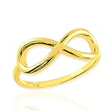 14k Yellow Gold Infinity Ring in Elegant Polished Finish