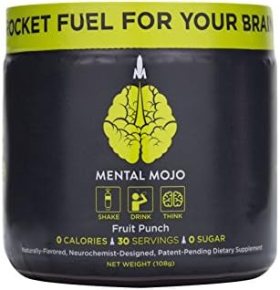 (30-Servings) Mental Mojo Nootropic Stack: Rocket Fuel For Your Brain - Nootropic Energy Drink Mix Brain Supplement - Patent-Pending Brain Booster Drink Boosts Focus, Memory and Energy (Focus Fruit Pu