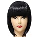 ETOSELL Women Short BOB Hair With Straight Bangs Cosplay Full Wigs Black
