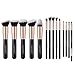 YEOTWIN 14Pcs Makeup Brushes & 5 Blender Sponge, Premium Synthetic Foundation Brush, Blending Face Powder Blush Concealers Eye Shadows Make Up Brushes set, eyebrow brush (Rose Golden)
