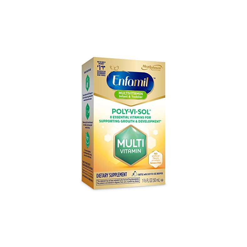 Enfamil Poly-Vi-Sol Liquid Multivitamin Supplement for Infants and Toddlers, 50 mL dropper bottle (Packaging May Vary)