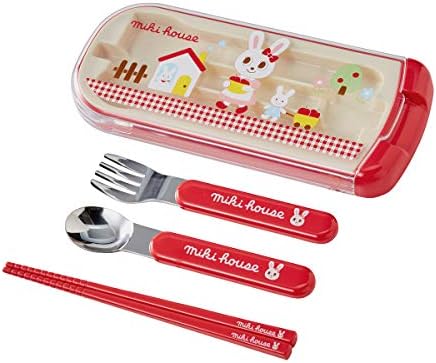 ミキハウス Mikihouse トリオセット 15 4113 384 女の子 赤 スライド式 キッズ 子供用 幼稚園 おしゃれ スプーン 箸セット フォーク 通園 箸 お弁当 世界の人気ブランド お弁当箱 保育園