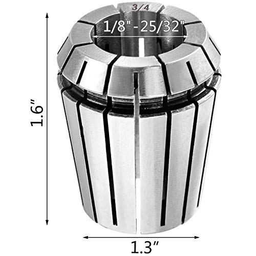 VEVOR Collet Set ER32 Collet Chuck 22 PCs Workholding Collets 1/8"25/