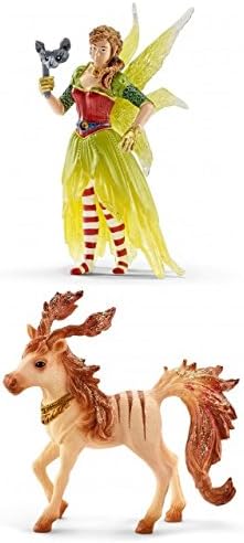 Schleich Bayala Fantasy Life Set of 2: Marween in Festive Clothes (70507) with her Striped Foal (70530) Bagged Together Partially Concealed: Durable, Highly Detailed, Realistic, Hand-painted