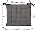 Cottone 100% Cotton Chair Pads w/Ties (Set of 4) | 16” x 15” Square | Extra-Comfortable & Soft Seat Cushions | Ergonomic Pillows for Rocking, Dining, Patio, Camping, Kitchen Chairs & More, Grey