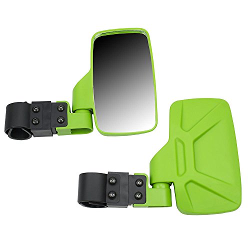 Green Breakaway Adjustable Offroad Rear Side View Mirrors for Side x Side UTV Utility Vehicle w/1.75