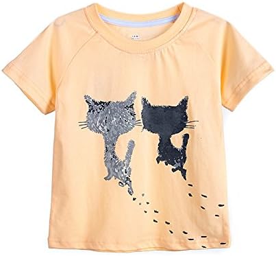 Baby Little Girls' Short Sleeve Cotton T-Shirt Tops Glow In The Dark (4T, 6222)