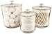 NEATOPOLIS Premium Acrylic Apothecary Jars Set of 3 | Crystal Clear Plastic Storage Canisters with Lids | Bathroom, Kitchen, Laundry, Craft Room, Office, Pet Station, or Medical Station