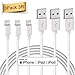 iPhone Charger, Quntis Lightning Cable 3 Pack 3ft Lightning to USB Cable Cord Certified Compatible with iPhone 11 Xs Max XR X 8 Plus 7 Plus 6 Plus 5s SE iPad Pro iPod Airpods and More - White primary