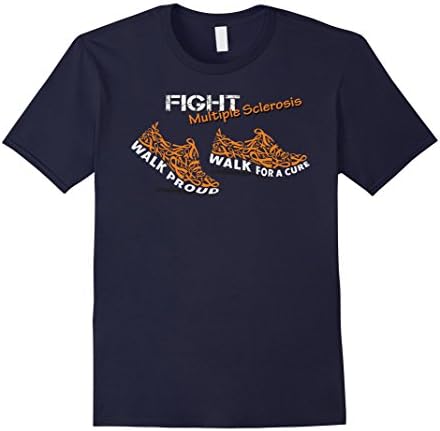 Men's Multiple Sclerosis Awareness Shirts - Walk Proud For A Cure XL Navy