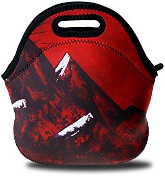 VOROY Insulated Neoprene Lunch Bag Gourmet Lunch Tote The Cloud Tree Reusable Lunch Tote Bags for Men Women Kids Best Travel Bag (red)