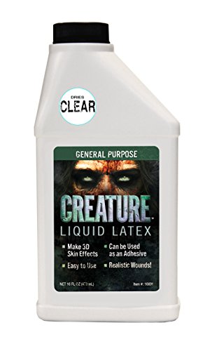 Creature Liquid Latex - CLEAR - General Purpose Professional Special Effects Liquid Latex - 16oz - Dries CLEAR