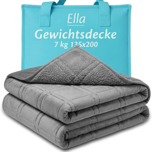 Ella Gewichtsdecke 135x200 7kg Schwere Decke, Therapiedecke Erwachsene