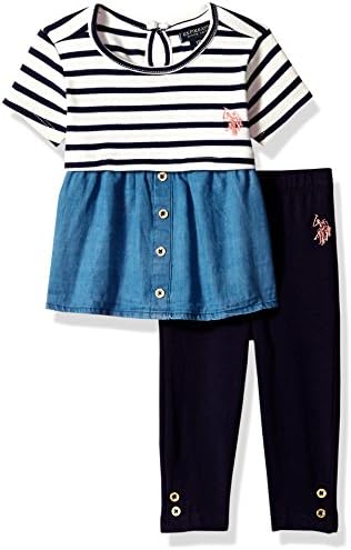 U.S. Polo Assn. Baby Girls' Fashion Top and Legging Set
