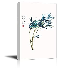 Bamboo Series Chinese Ink Painting Style Branch in Wind