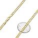 The Bling Factory 4mm 14k Yellow Gold Plated Flat Figaro Chain Necklace, 22 inches