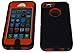 Brand New Iphone 5 5S Body Armor Defender - Comparable to Otterbox Defender + 1pc 3ft Data Cable (Black on Orange)