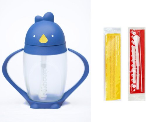 Lollacup Infant / Toddler Straw Sippy Cup + Straw Replacement Pack (Blue)