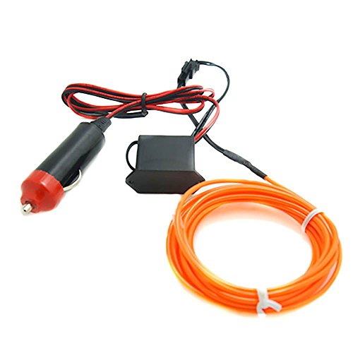 5M Neon LED Light Glow EL Wire String Strip Rope Tube + 12V Power Inverter Kit – Orange