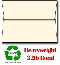 100% Recycled Cream A6 Envelopes (Made from Extra Thick 80lb Stock) - 100 Envelopes