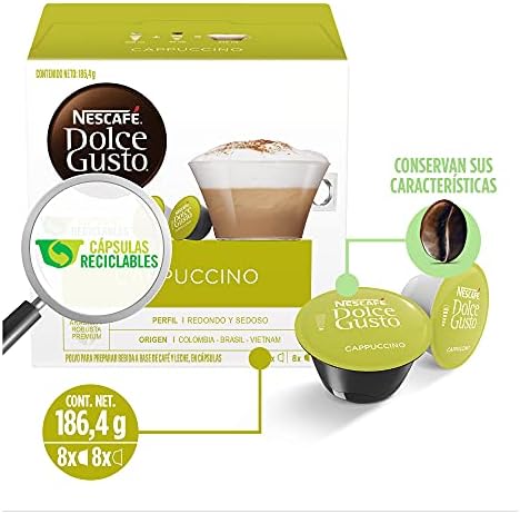 NESCAFÉ Dolce Gusto Coffee Capsules Cappuccino, 16 Count ( Pack Of 3 )  (Color: Basic Pack, Tamaño: 16 Count (Pack of 3)) | Guatemala Digital -  guatemaladigital.com