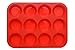 Silicone Muffin Pan / Tin Cupcake Mold by Daisy's Dream - 12 Cup Silicone Pan / Baking Tray - Easy To Use - Simple To Clean, Red Bakeware