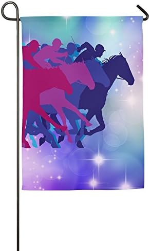 Horse Racing Garden Flag Indoor & Outdoor Decorative Flags For Parade Sports Game Family Party Wall Banner,1218inch