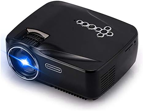 Home Projector, Portable Mini Projector 1080P HD Video Projector Support HDMI, VGA/PC-RGB, AV/Video, USB, SD Connection, Suitable for Home Entertainment, Parties and Games